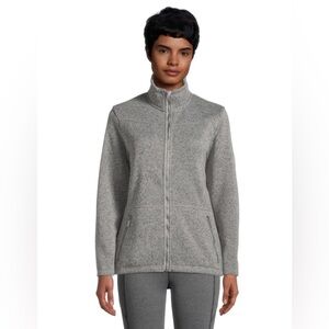 McKINLEY Ruben II Speckled Light Grey Fleece Zip-Up Funnel Neck Jacket Sz Large